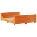 Lit bibliothèque sans matelas cire marron 140x190cm bois massif - Photo n°5