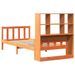 Lit bibliothèque sans matelas cire marron 75x190 cm bois massif - Photo n°6