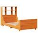 Lit bibliothèque sans matelas cire marron 75x190 cm bois massif - Photo n°3