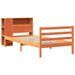 Lit bibliothèque sans matelas cire marron 90x190 cm bois massif - Photo n°3