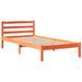 Lit bibliothèque sans matelas cire marron 90x190 cm bois massif - Photo n°8