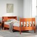 Lit bibliothèque sans matelas cire marron 90x190 cm pin massif - Photo n°1