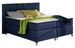 Lit boxspring 140x200 cm tissu bleu marine Balfor - Photo n°1