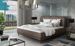 Lit boxspring 140x200 cm velours marron clair sommier et matelas inclus Mastera - Photo n°2