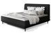 Lit boxspring 160x200 cm tissu noir sommier et matelas inclus Mastera - Photo n°1