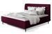 Lit boxspring 160x200 cm velours bordeaux sommier et matelas inclus Mastera - Photo n°1