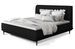 Lit boxspring 160x200 cm velours noir sommier et matelas inclus Mastera - Photo n°1
