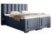 Lit boxspring électrique ARKOS en tissu ble lavande avec matelas et surmatelas - Photo n°1