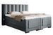 Lit boxspring électrique ARKOS en velours gris avec matelas et surmatelas - Photo n°1