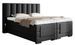 Lit boxspring électrique ARKOS en velours noir avec matelas et surmatelas - Photo n°1