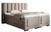 Lit boxspring électrique tissu beige clair avec matelas et surmatelas Arkos - Photo n°1