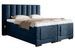 Lit boxspring électrique tissu bleu avec matelas et surmatelas Arkos - Photo n°1