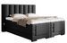 Lit boxspring électrique tissu noir avec matelas et surmatelas Arkos - Photo n°1