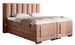 Lit boxspring électrique tissu rose avec matelas et surmatelas Arkos - Photo n°1