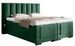 Lit boxspring électrique tissu vert avec matelas et surmatelas Arkos - Photo n°1