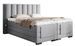 Lit boxspring électrique velours gris souris avec matelas et surmatelas Arkos - Photo n°1