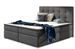 Lit boxspring tissu gris foncé avec matelas et surmatelas Kavin - Photo n°1
