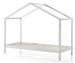 Lit cabane avec voile 90x200 cm pin massif blanc Kobi - Photo n°2