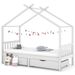 Lit cabane enfant avec tiroirs Blanc Pin massif 90x200 cm 2 - Photo n°1