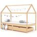 Lit cabane enfant avec tiroirs Bois de pin massif 90x200 cm - Photo n°1