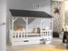 Lit cabane gigogne 90x200 cm pin massif blanc toit noir Henri - Photo n°4