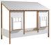 Lit cabane HOUSEBED 90x200 cm – Pin massif blanc & bois clair - Photo n°1