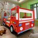 Lit camion de pompier pour enfants 200 x 90 cm Rouge - Photo n°1