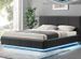 Lit capitonné similicuir gris avec coffre de rangement et led Belo 180x200 cm - Photo n°1