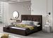 Lit design 140x200 cm tissu marron Clarin - Photo n°2