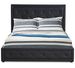 Lit coffre 140x190 cm simili cuir noir capitonné Maldi - Photo n°1