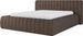 Lit coffre MADERA Prestige en tissu avec tête de lit capitonnée et sommier relevable - Photo n°1