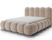Lit coffre NOBU en tissu texturé avec tête de lit capitonnée - Photo n°1