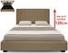 Lit coffre simili cuir taupe avec sommier relevable Milan 180x200 cm - Photo n°1