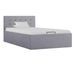 Lit coffre tissu gris clair 90x200 cm - Photo n°1