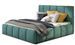 Lit coffre VIKA en tissu capitonné avec sommier relevable - Photo n°1