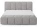 Lit coffre VIKA en tissu capitonné avec sommier relevable - Photo n°1