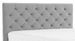 Lit continental capitonné tissu gris clair Pozza avec matelas 30 cm en latex et pied métal noir - Photo n°3