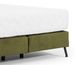 Lit continental capitonné tissu vert olive Pozza avec matelas 30 cm en latex et pied métal noir - Photo n°4