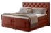 Lit continental électrique tissu rouge tomette avec matelas et surmatelas Karmen - Photo n°1