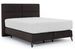 Lit continental velours marron Tiempo avec matelas 30 cm en latex et pied métal noir - Photo n°1