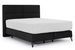 Lit continental velours noir Tiempo avec matelas 30 cm en latex et pied métal noir - Photo n°1