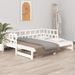 Lit coulissant Blanc Bois de pin solide 2x(80x200) cm - Photo n°1