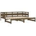 Lit coulissant Marron miel Bois de pin massif 2x(80x200) cm - Photo n°9