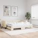 Lit de jour avec gigogne et matelas crème 90x200 cm tissu - Photo n°1