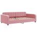 Lit de jour avec gigogne et matelas rose 90x200 cm velours - Photo n°4