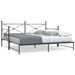 Lit de jour avec gigogne sans matelas noir 100x200 cm acier - Photo n°1