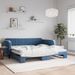 Lit de jour avec lit gigogne bleu 100x200 cm velours - Photo n°1