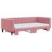 Lit de jour avec lit gigogne et matelas rose 100x200 cm velours - Photo n°3