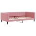 Lit de jour avec lit gigogne et matelas rose 100x200 cm velours - Photo n°4