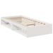 Lit de jour avec matelas blanc 80x200 cm bois de pin massif - Photo n°4